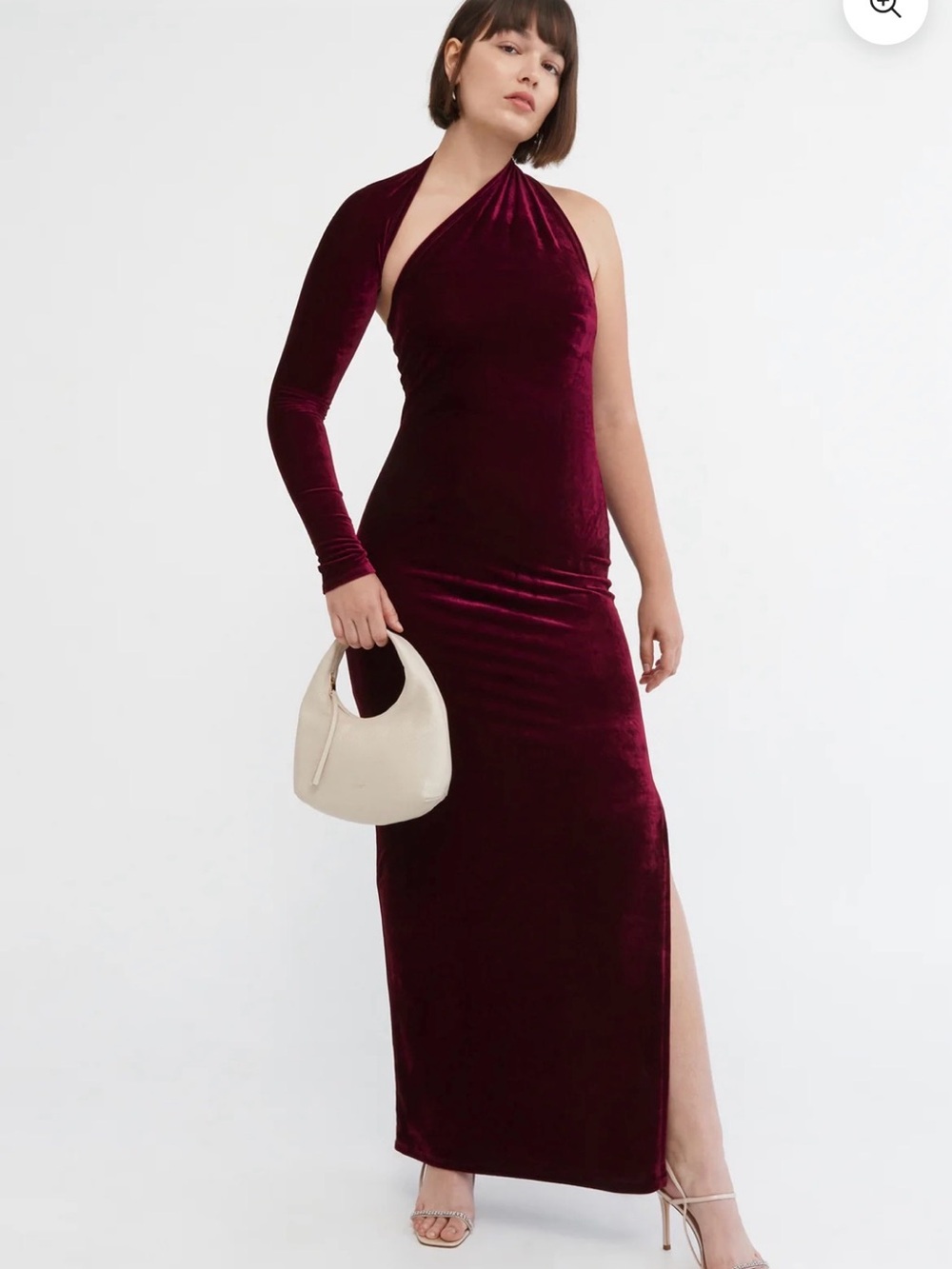 NWT Marcella NYC Manhattan slit Wine Velvet Gown